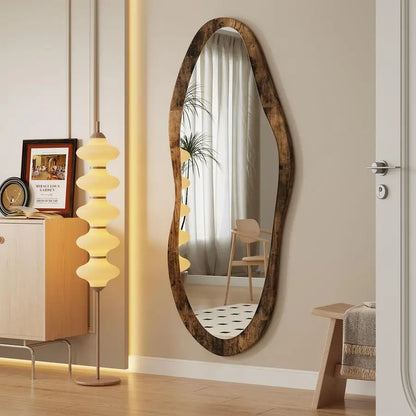 47x20 Asymmetrical Full-Length Wood Framed Vintage Mirror