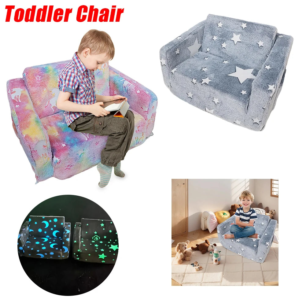 2 in 1 Kids Sofa, Comfy Toddler Chair