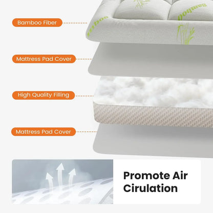 Ultra-Soft Cooling Bamboo Mattress Topper