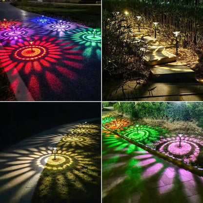 8 Pack Decorative Solar Pathway Lights, Multicolor LED