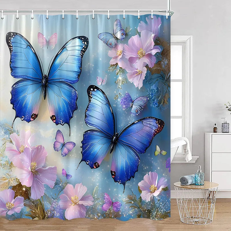 Red Roses Floral Shower Curtain, Romantic Flower