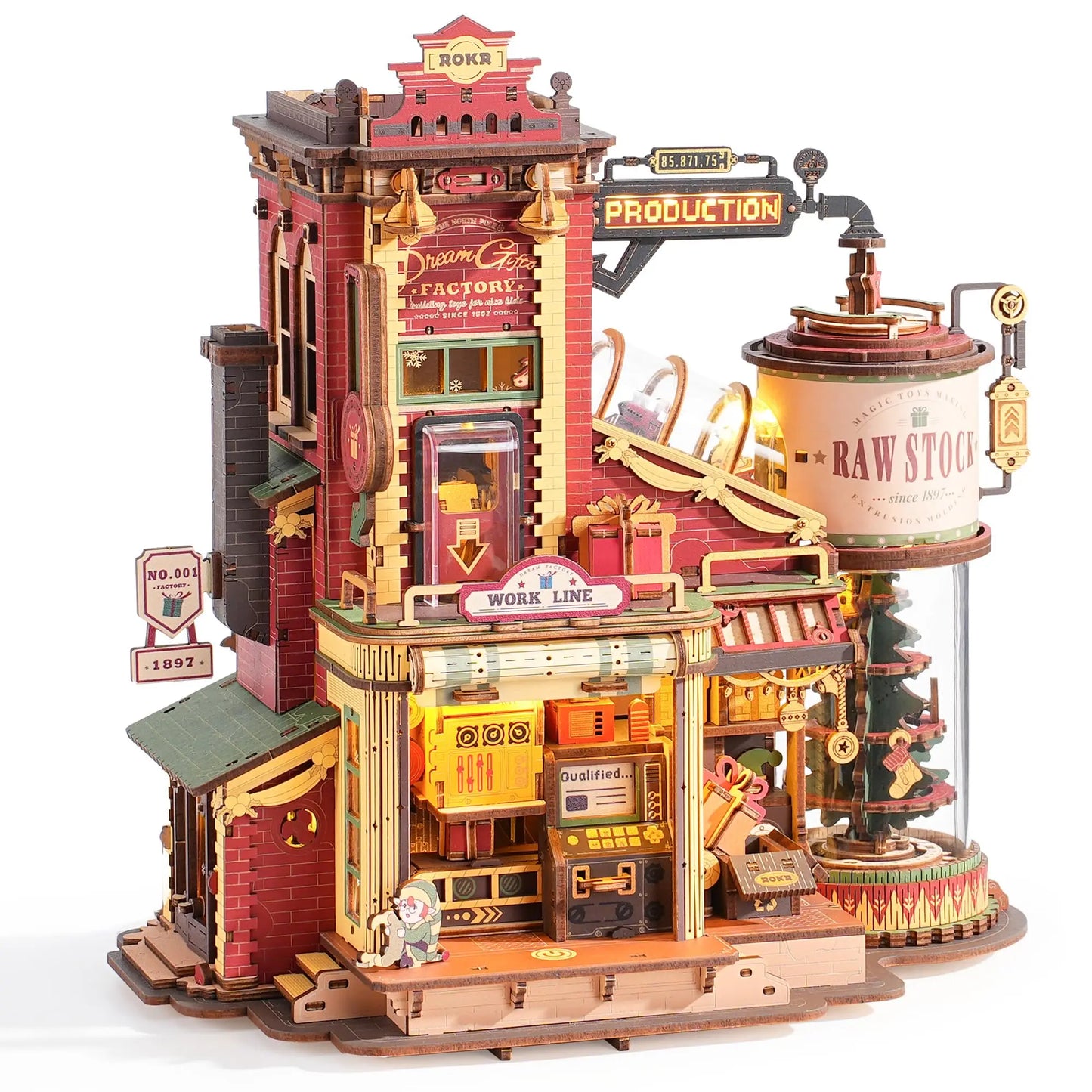 Robo-Time Dream Gift Factory, 3D Wooden Puzzle, Light and Music