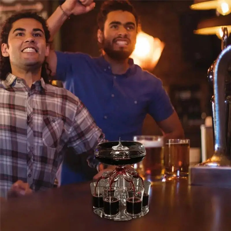 6 Shot Wine Liquor Dispenser and 6 Glasses