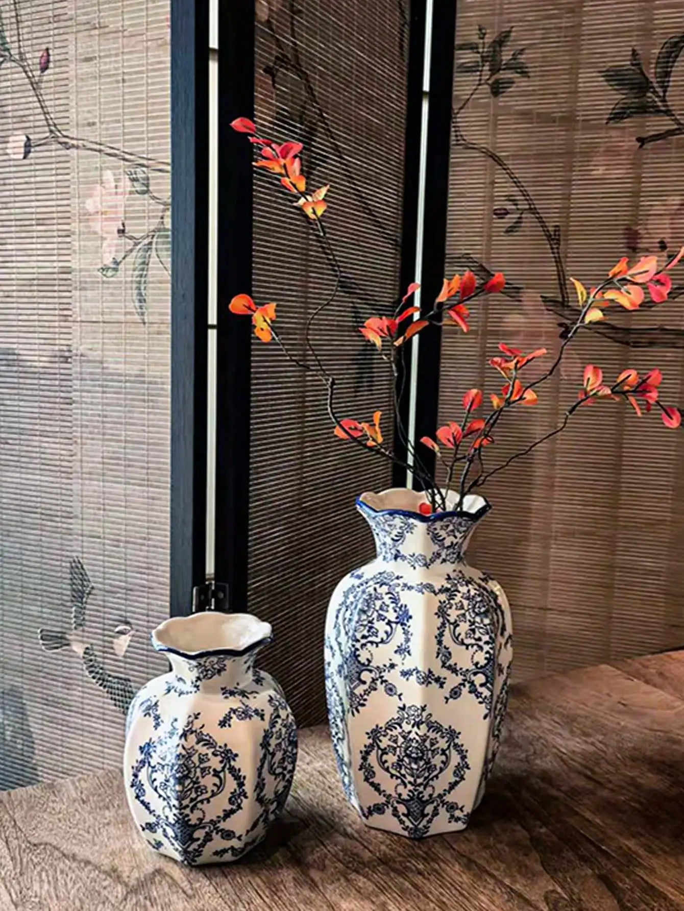 1 Pc Blue & White Porcelain Retro Chinese Vase