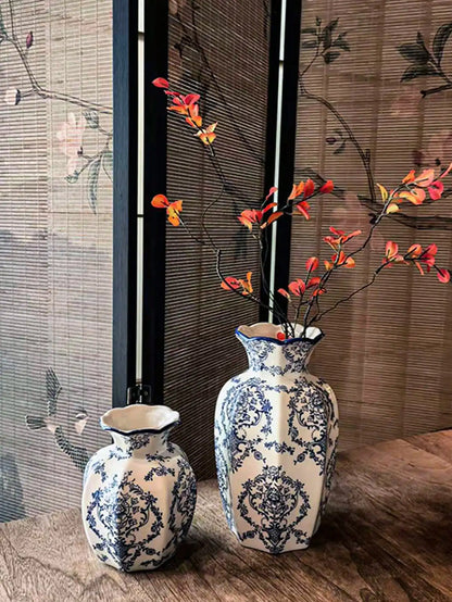 1 Pc Blue & White Porcelain Retro Chinese Vase