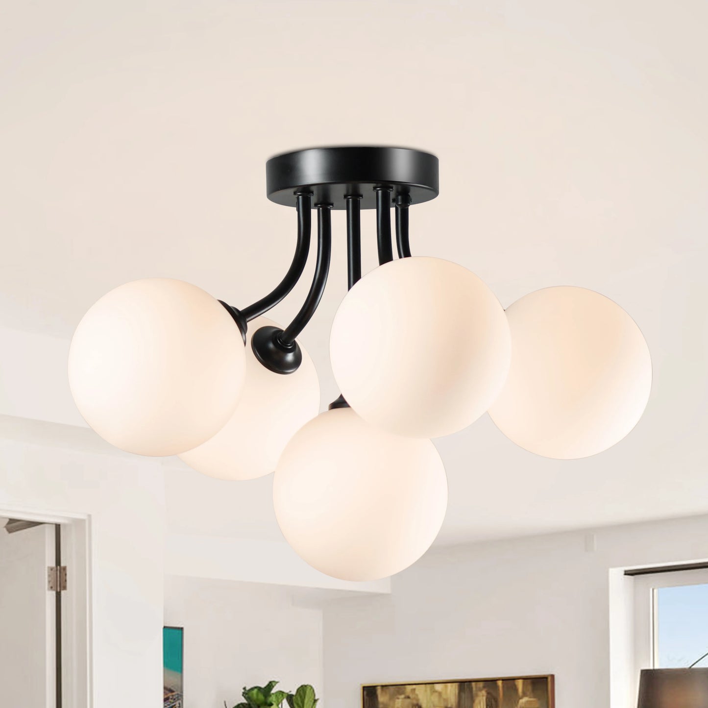 Sputnik Light Fixtures, 5-Bulbs, Semi Flush Mount