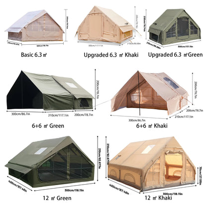 Large Inflatable Camping Tent w/Skylight, Air-Flow & Breathable Mesh Design