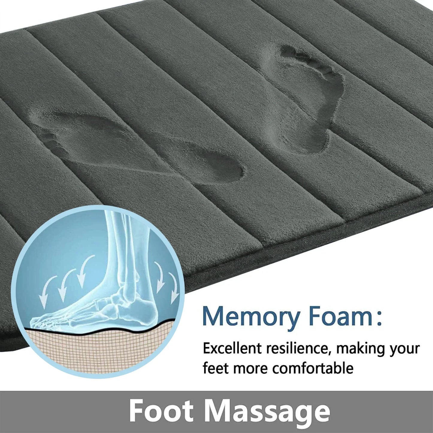 Super Absorbent Bathmat Memory Foam, Non-slip