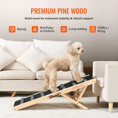 39.3" Folding, Adjustable Pet Ramp for Bed Adjustable