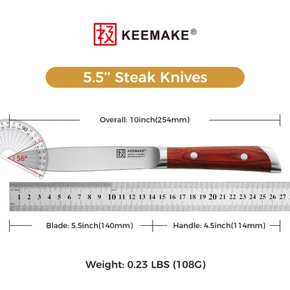 4pc 5.5"Stainless Steel Table Meat Cutting Knife Set, Ultra Sharp