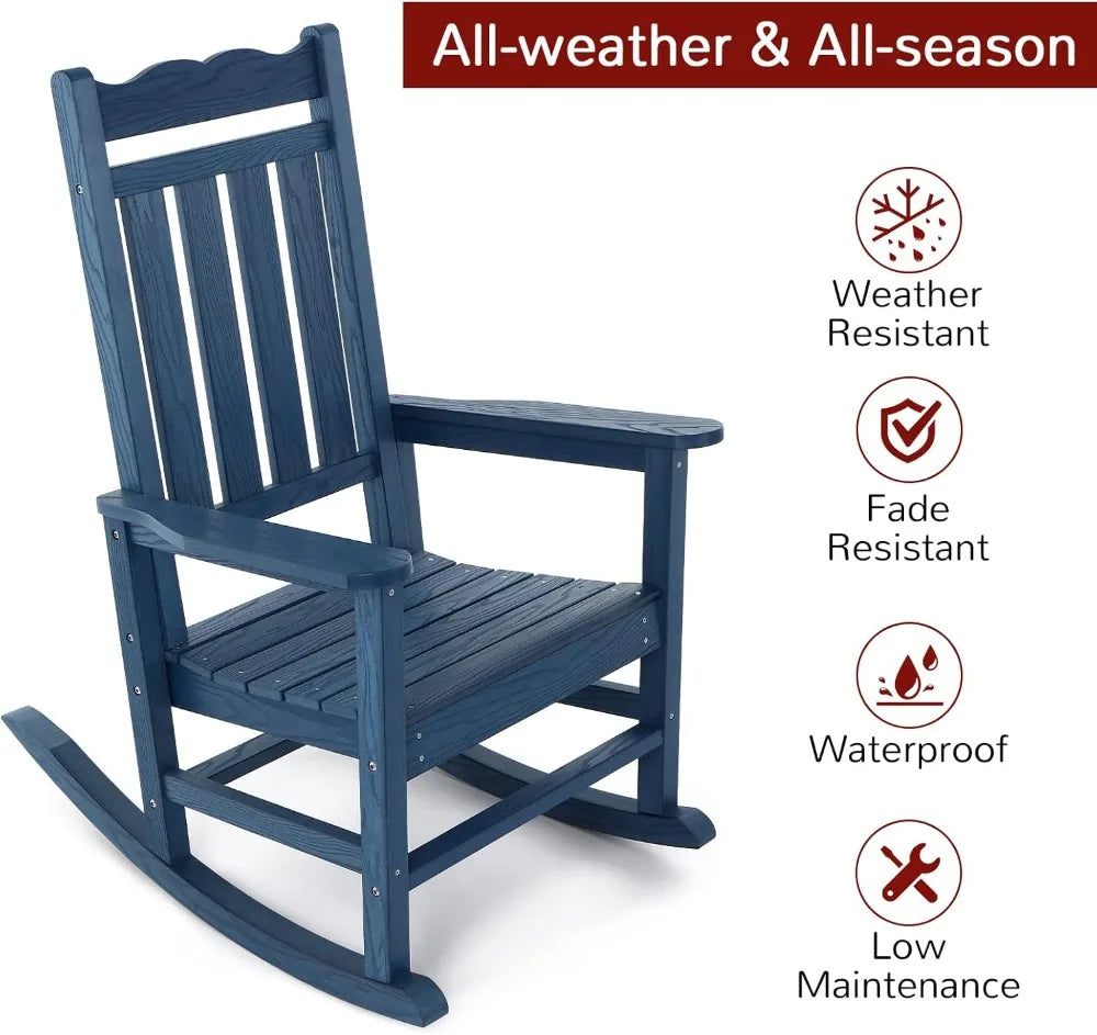 All-Weather Outdoor Rocking Chair, 400 lbs. Capacity