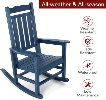 All-Weather Outdoor Rocking Chair, 400 lbs. Capacity