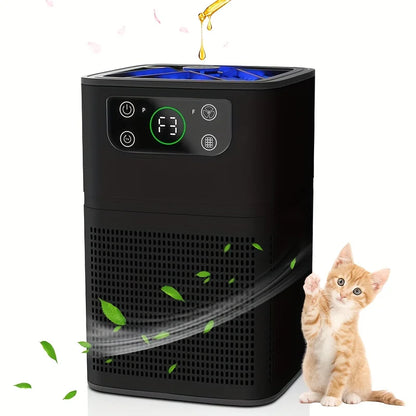 2pk Quiet Air Purifier for Pets, Dust, Odor, Smoke, Aromatherapy Function,