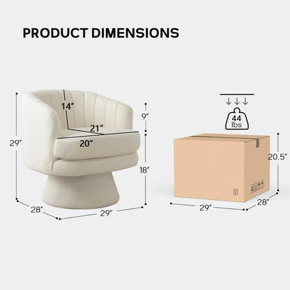 Modern 360 Degree Swivel Barrel Chair w/Curve Back