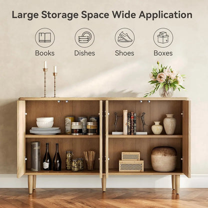59" Modern Buffet Sideboard Storage Cabinet w/Doors