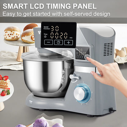 Electric Dough Mixer with 6 Speeds LCD Screen, 5.8 Qt