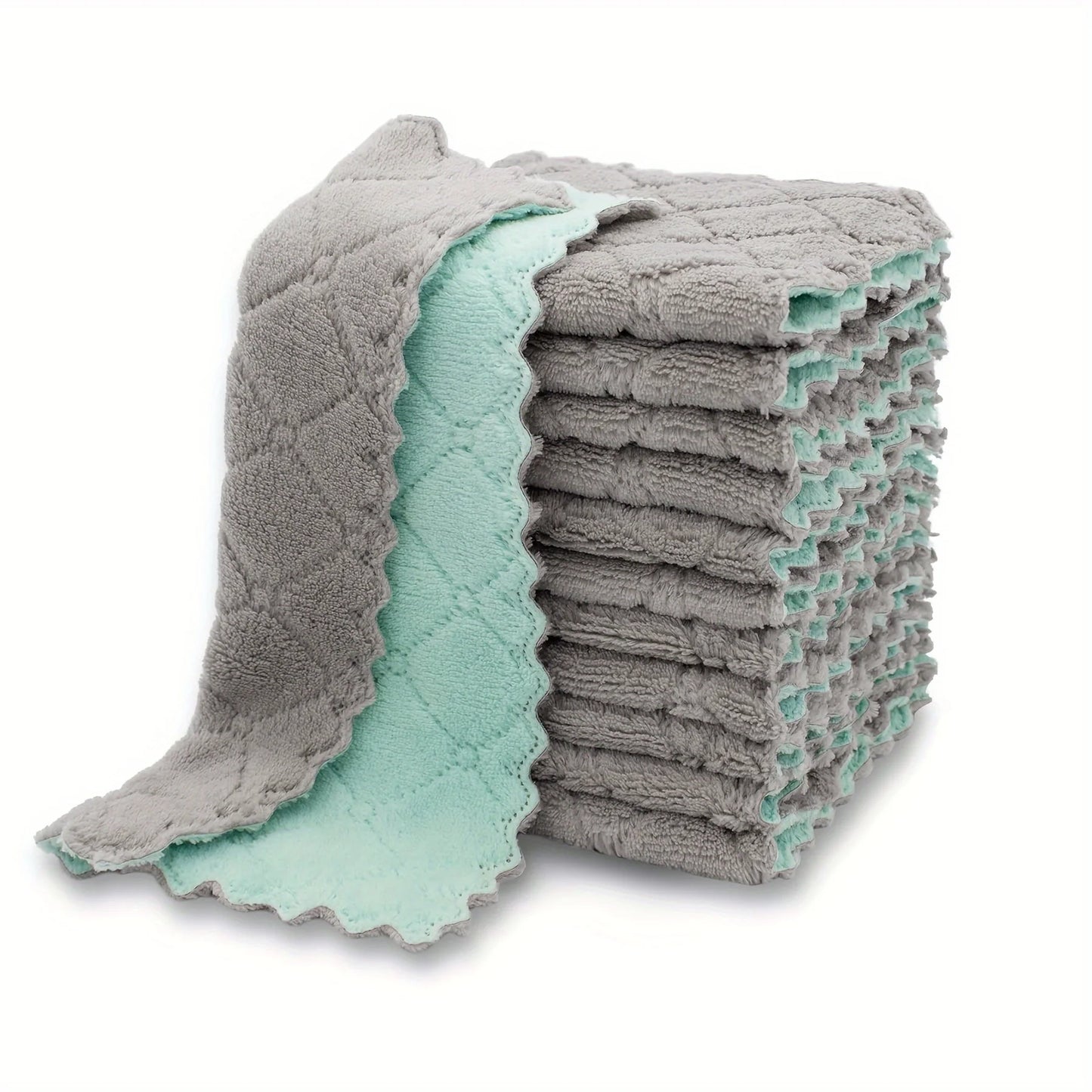 10pc Kitchen Towels and Dishcloths Rag, 9.4"x5.5"
