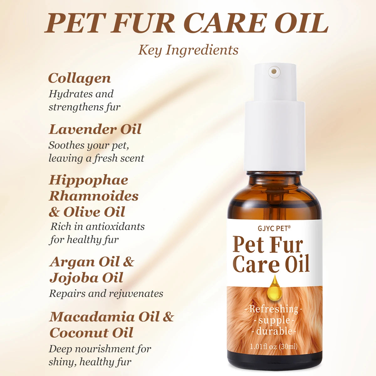 Gentle Pet Fur Care Oil Plant, Leave-In Conditioner Detangles