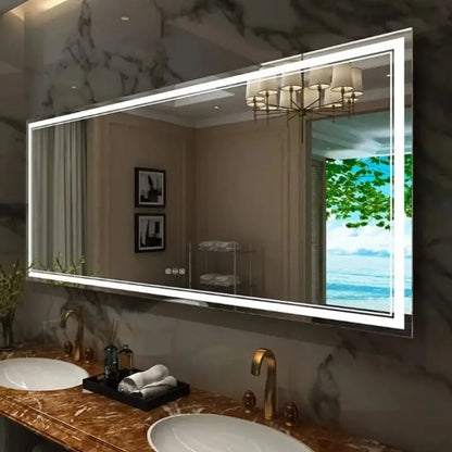 Jumbo Illuminated Mirror, Front and Backlit Light,