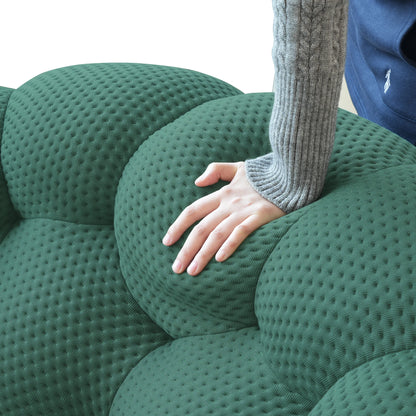 78'' Modern Curved Boneless Sofa, Comfy 3D Knitted Fabric Loveseat
