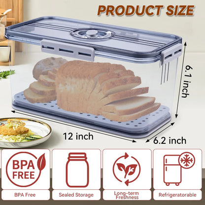 7.45L Airtight Bread Box with Lid, Countertop Food Storage