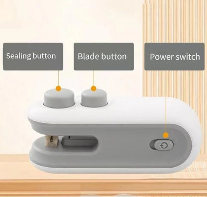 2-in-1 Bag Sealer & Cutter, Portable, Rechargeable