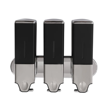 Triple Wall Mount Shampoo, Conditioner, Body Wash Dispenser 1500ml