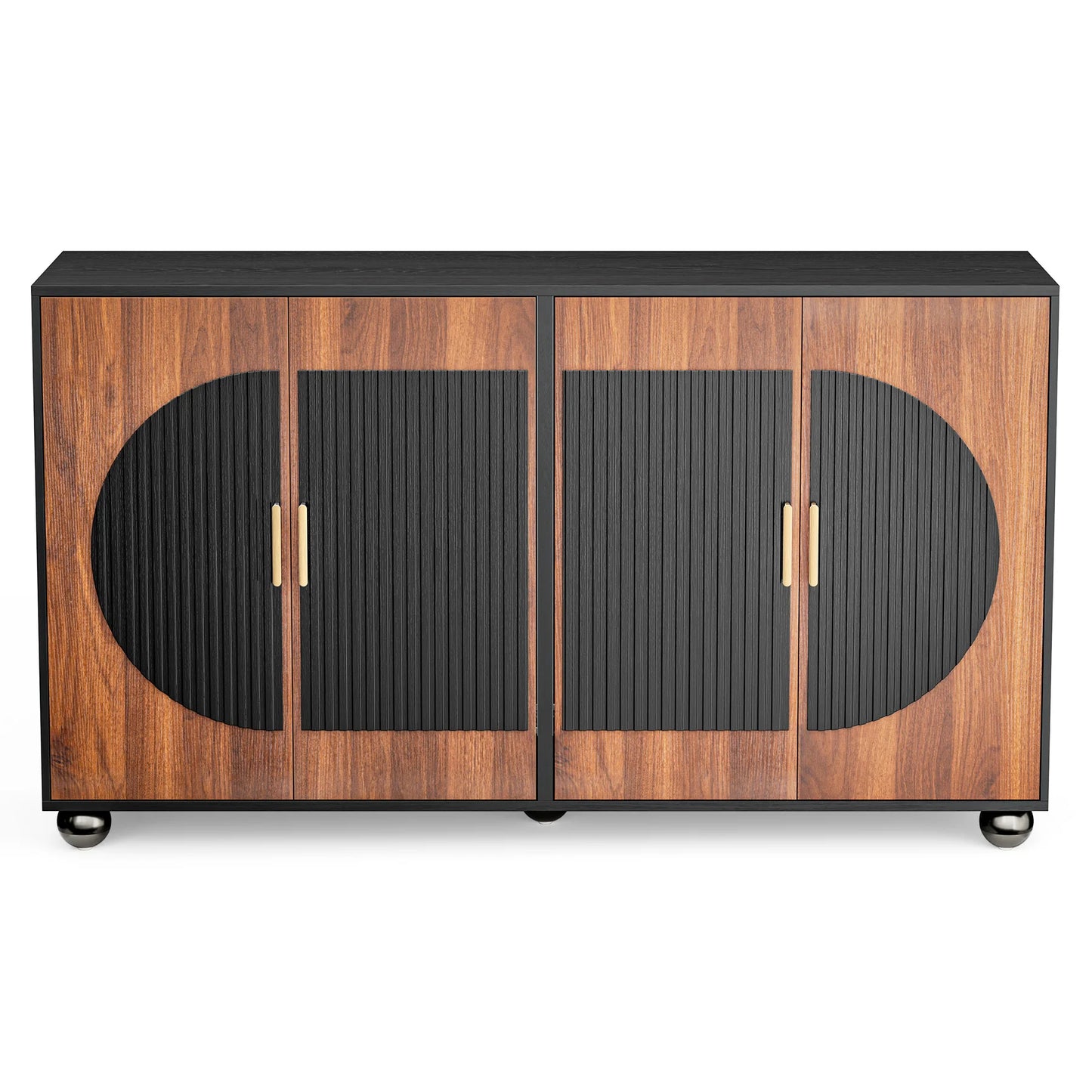 29"wx15.8"dx33.5"t Modular Credenza, Fluted Buffet Cabinet w/Storage