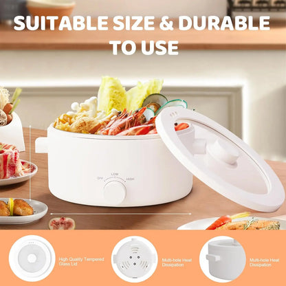 3L Portable Electric Pot w/Ceramic Coating, Multi-Functional