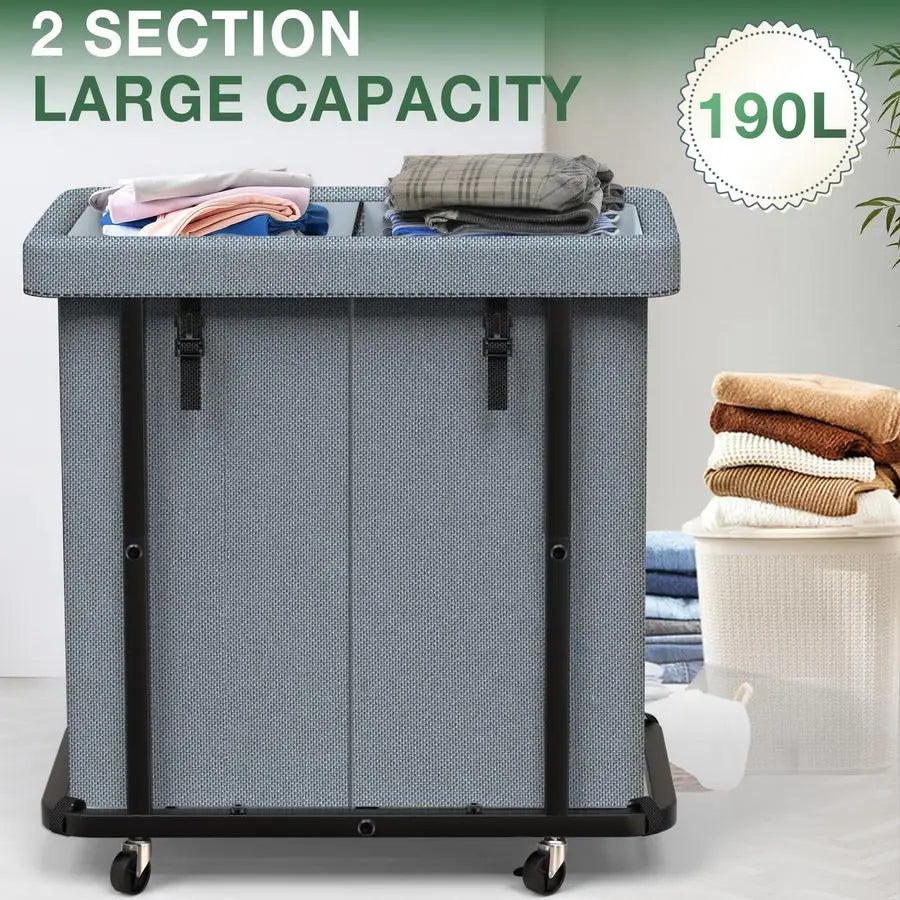 High Grade Laundry Hamper w/Wheels,