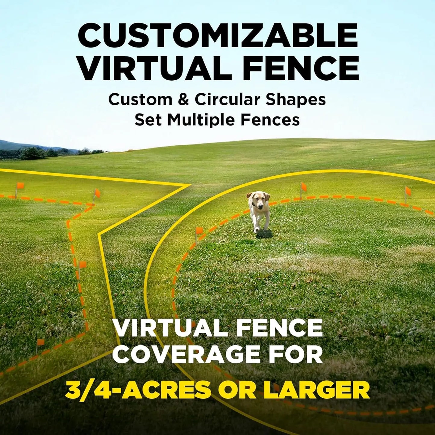 Multifunctional Wireless Dog Fence w/App, Smart Dog GPS Fence – No Subscription,