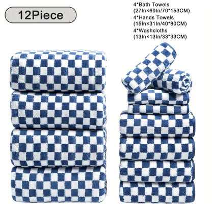 12pcs Bath Towels Set, Ultra Soft, Highly Absorbent, Quick Dry