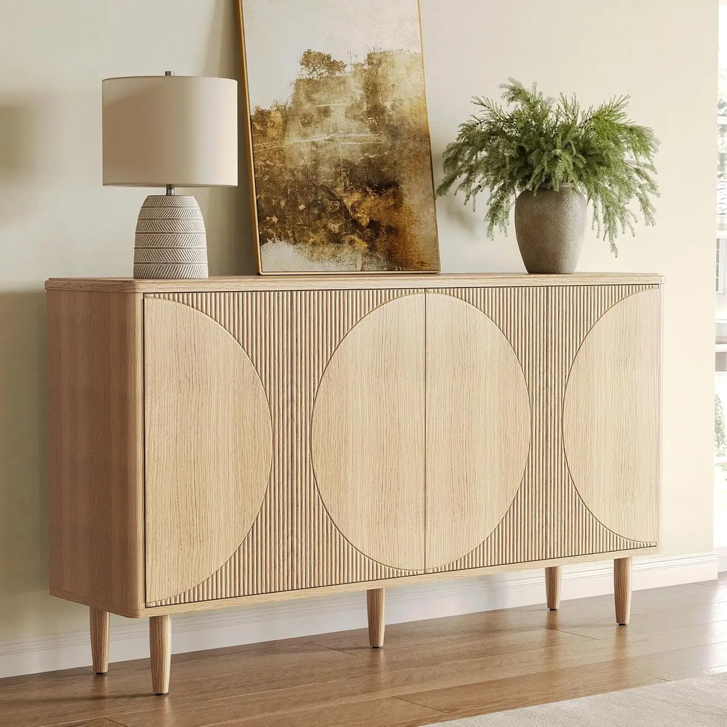 59" Modern Buffet Sideboard Storage Cabinet w/Doors