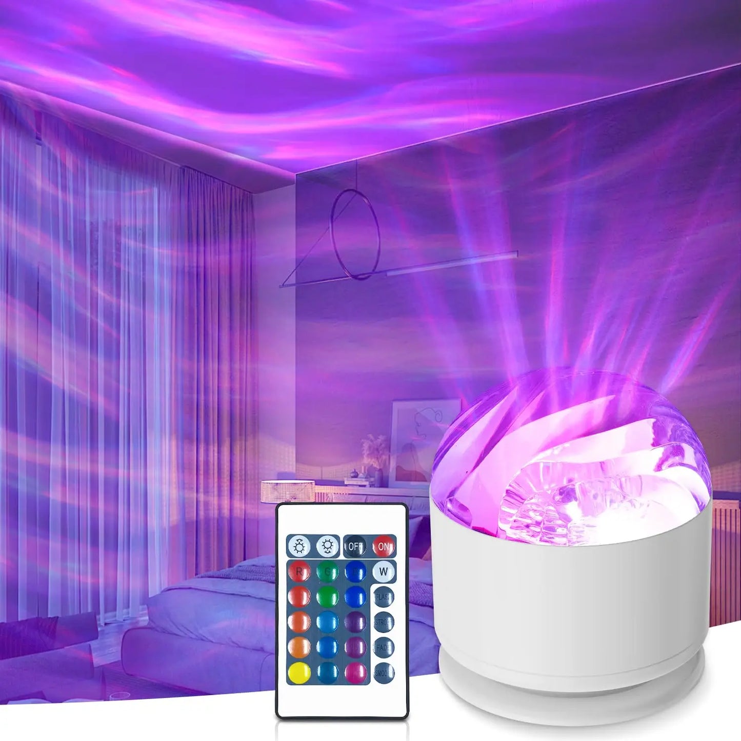Starry Sky Galaxy Aurora Projector LED Night Light, 16 Colors