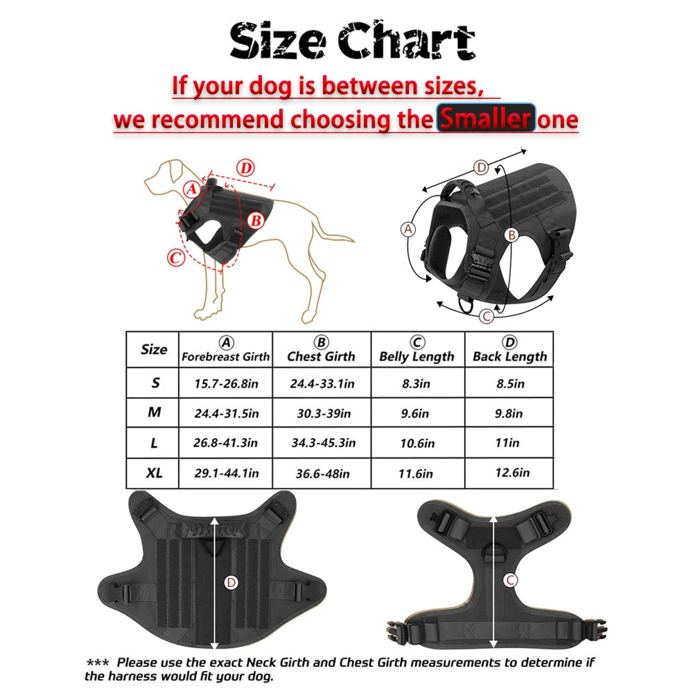 Training Vests, Tactical Dogs Harnesses w/Accessories