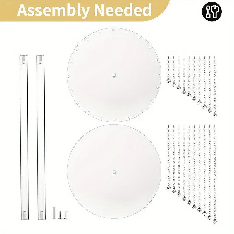 23.6-Inch-Tall Acrylic Vase w/Flowers, Multi-use Decoration