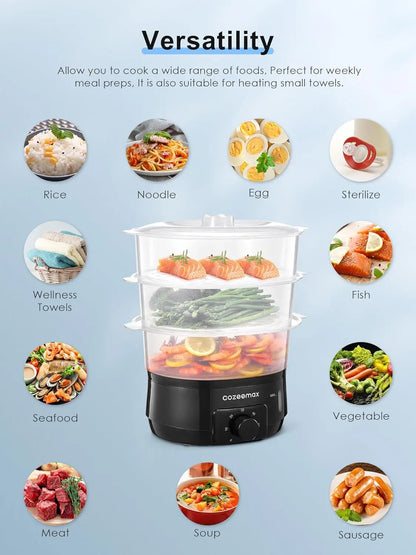 Multi-food 13.7QT Electric Food Steamer, 60-Min Timer