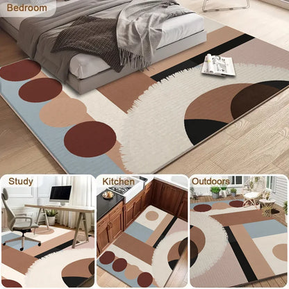 Abstract Geometric Large Area Anti-Slip Floor Mat