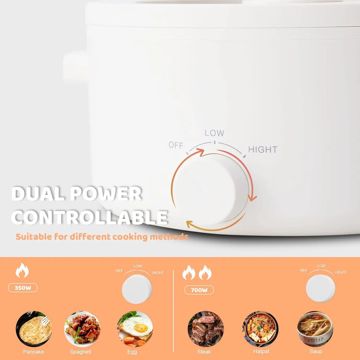 3L Portable Electric Pot w/Ceramic Coating, Multi-Functional