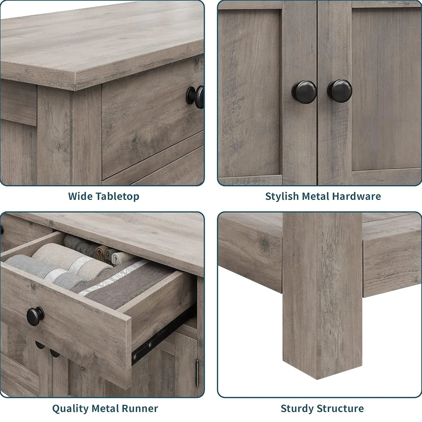 2-Door Cabinet, Console Table, Storage Shelf, Coffee Bar