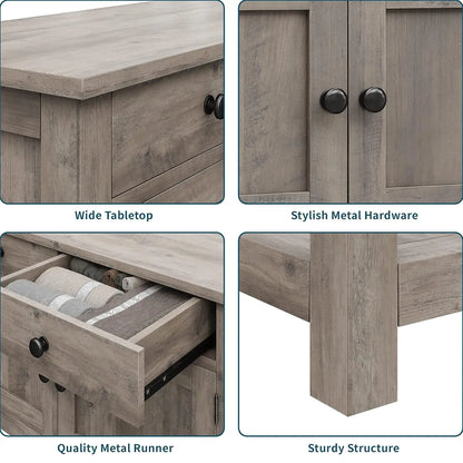2-Door Cabinet, Console Table, Storage Shelf, Coffee Bar