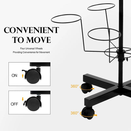 Freestanding Rotating Hat Display Rack Stand with 35 Hooks