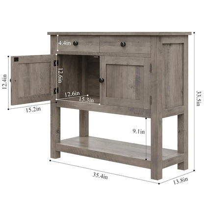 2-Door Cabinet, Console Table, Storage Shelf, Coffee Bar