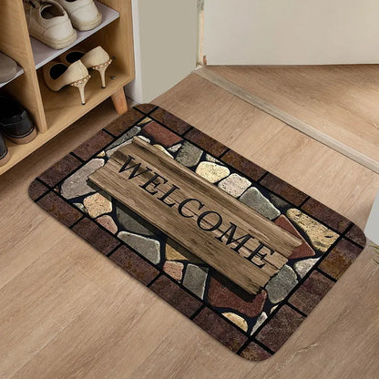 1pc Small Graphic Welcome Mat, Anti-Slip