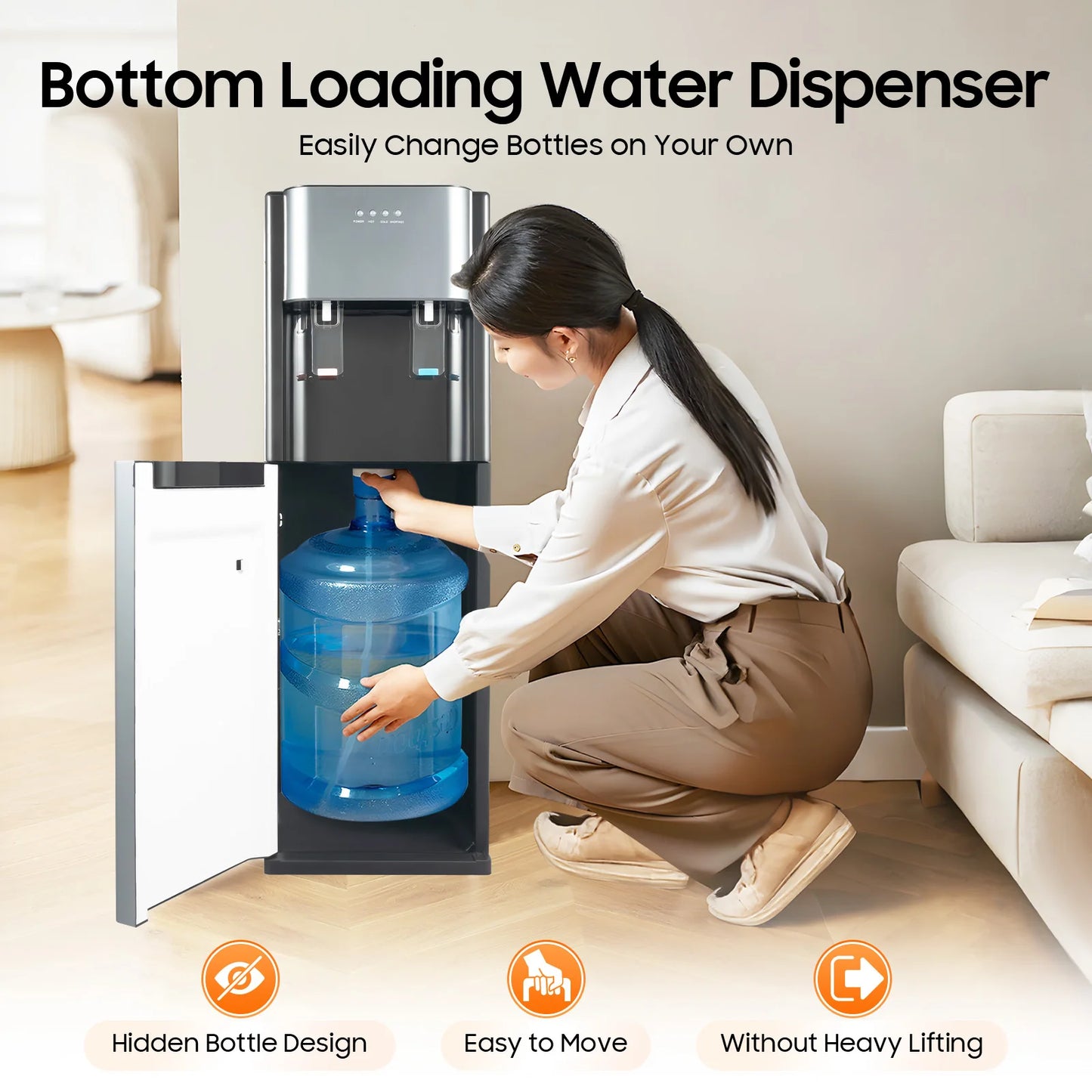 Bottom Loading Water Dispenser w/Heating and Cooling Functions