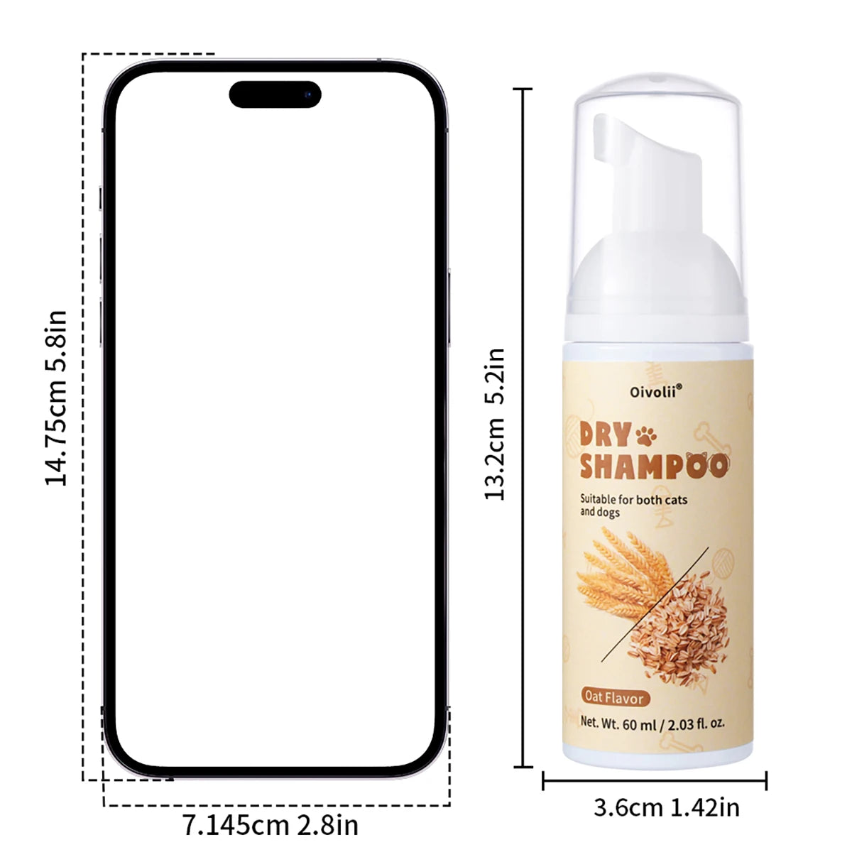 Pet Shower Gel Shampoo, Dry Cleaning Foam Without Rinse
