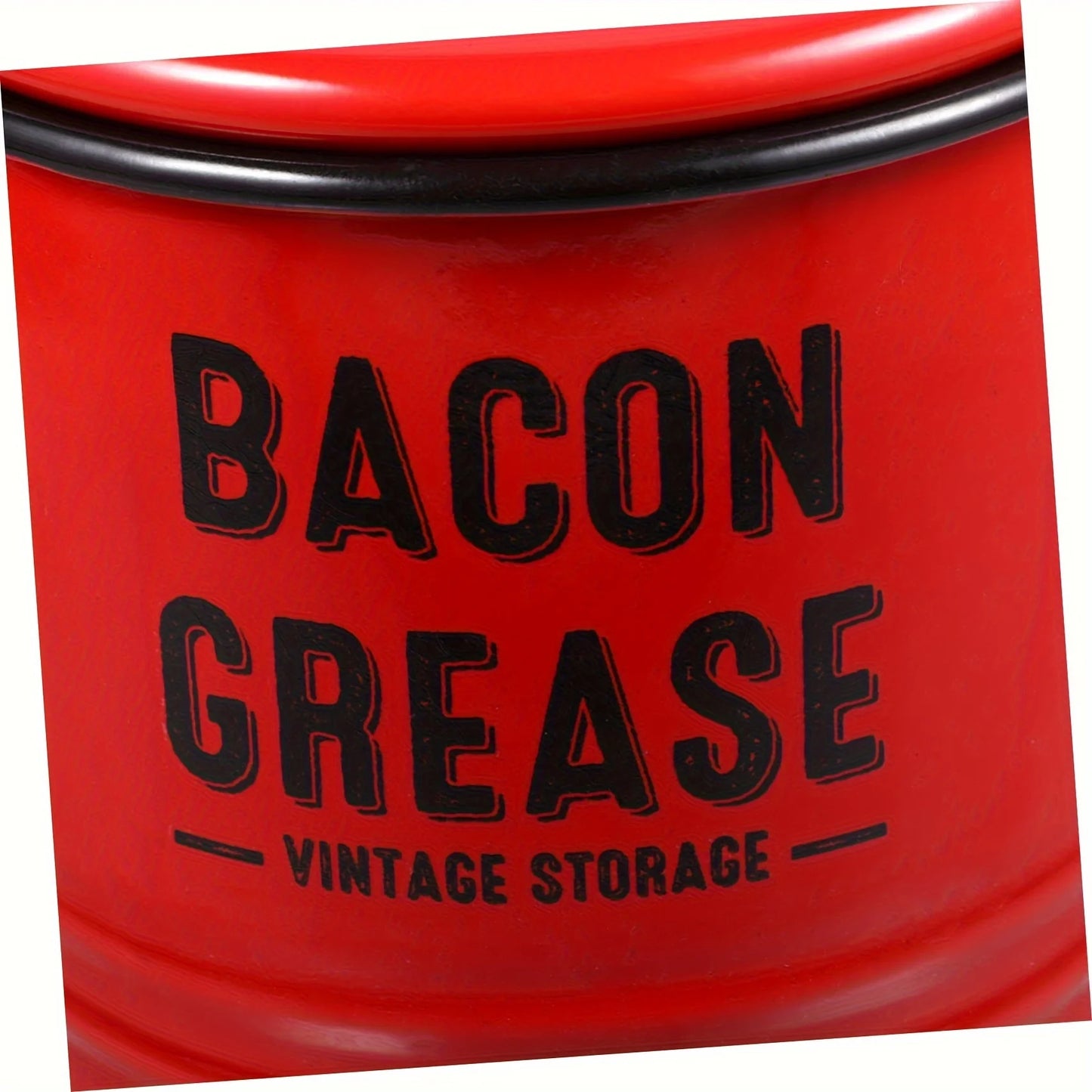 1pc Large Enamel Grease Container W/Lid,