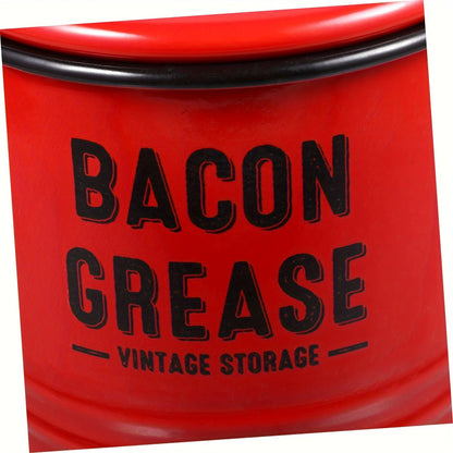 1pc Large Enamel Grease Container W/Lid,