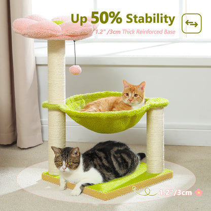 Flower Cat Tree, Hammock, Sisal Scratching Post