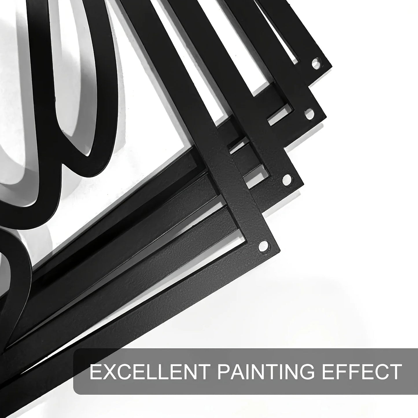 3D, 4pcs, Black Abstract Metal Wall Art, Minimalist Decor